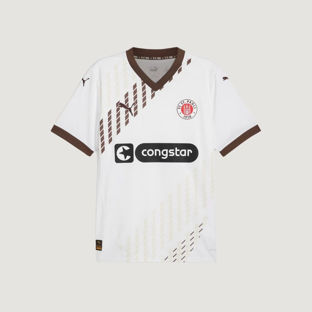 FC St. Pauli - Maillot Extérieur 24-25 - Blanc, Marron